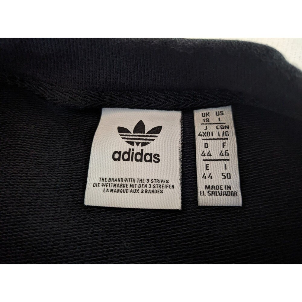 Adidas Women's Originals Trefoil 2 Set Crewneck Sweatshirts Black & White Large - Picture 6 of 7